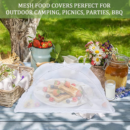3 Pack Food Covers Mesh Nets Tents Foldable Umbrella Pop up Net Dome Outdoor Food Storage Protector Collapsible Domes for Fruit Dish Picnic Outside Fly Mosquitoes Bugs - 14 Inch