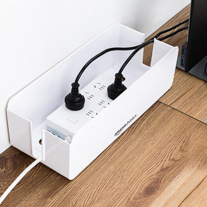 Amazon Basics Cable Tidy Box for hiding and organizing Cables, Large, White