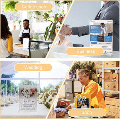 3 Pack A4 Acrylic Sign Holder,Clear Poster Menu Holders, A4 Stands Display Holder,Double Side Display Acrylic Sign Holder,T-Shape Perspex Display Holder for Office Shop Restaurant School