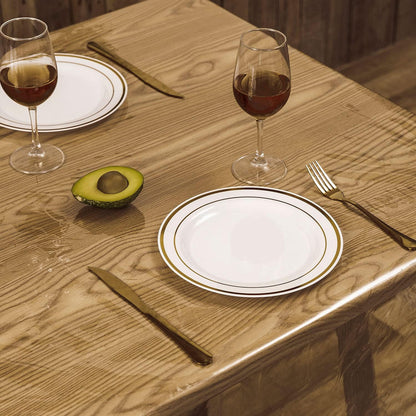 Clear PVC Tablecloth, Wipeable Table Cover, Waterproof Plastic Protector