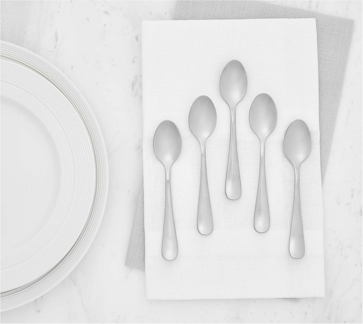 Amazon Basics Stainless Steel Coffee Spoon with Round Edge, 13.3 cm, Pack of 12, Silver