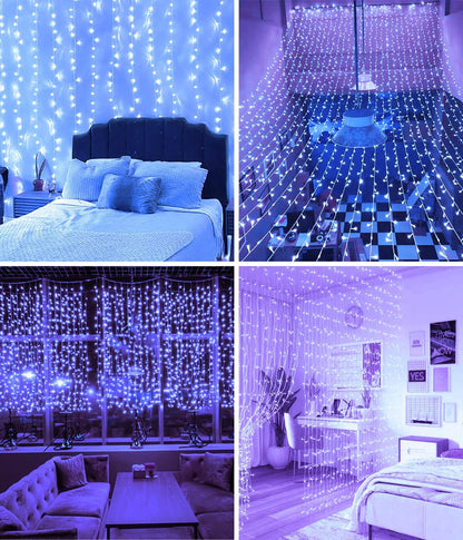 Curtain Lights 6M*3M 600 LED Curtain Fairy Lights Main Powered
