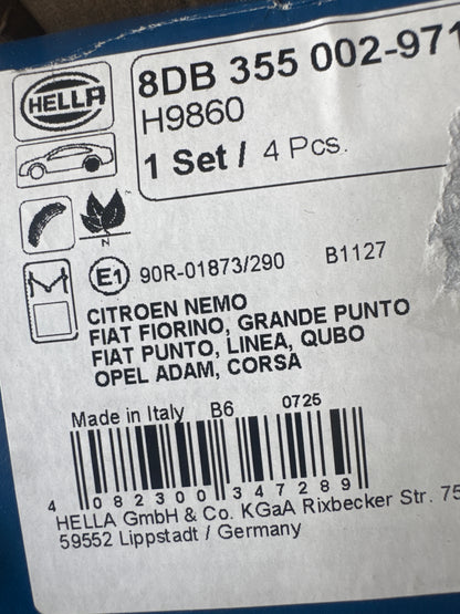 HELLA 8DB 355 002-971 Brake Shoe Set - H9860 - Brake System: Lockheed