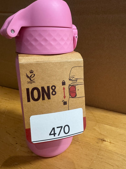 Ion8 Water Bottle Leak Proof & BPA-Free Drinking Bottle with Straw, Triple Lock Lid to Prevent Spills & Integrated Handle, Ideal for Little Hands & Lunch Boxes, Recyclon with Straw