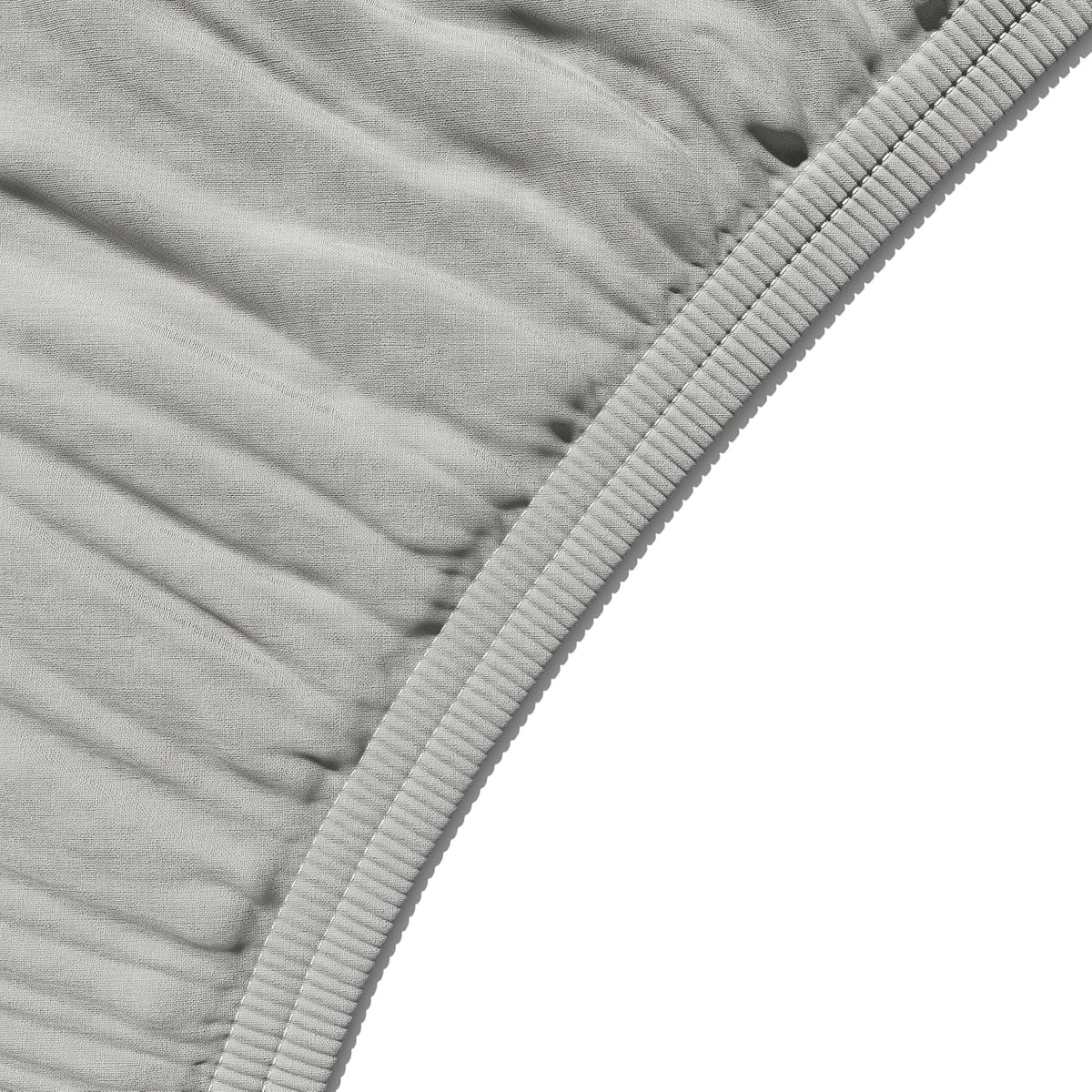 Amazon Basics Bedding Soft Microfibre Fitted Sheet with 12 inch (30 cm) Deep Pocket, 140 x 200 cm, Light Grey