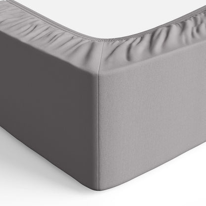 Amazon Basics Soft Microfibre Single Fitted Sheet with 30cm Deep Pocket, 90 x 200 cm, Dark Grey, for Year-Round Use