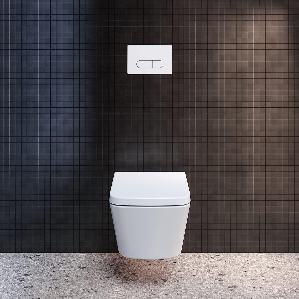 Ideal Standard Oleas Toilet Flush Plate, Dual Flush Technology via Mechanical Release, Easy Operation and Durable Design (Square/Round) – White (234x8.5x154 mm)