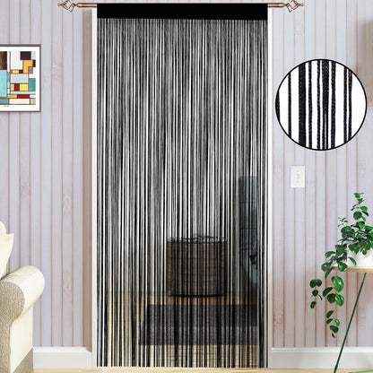 Taiyuhomes String Door Curtains Fly Screen Curtain For Window Decorations Living Room Doorways Crystal Plain Tassel (White, 90x245cm)