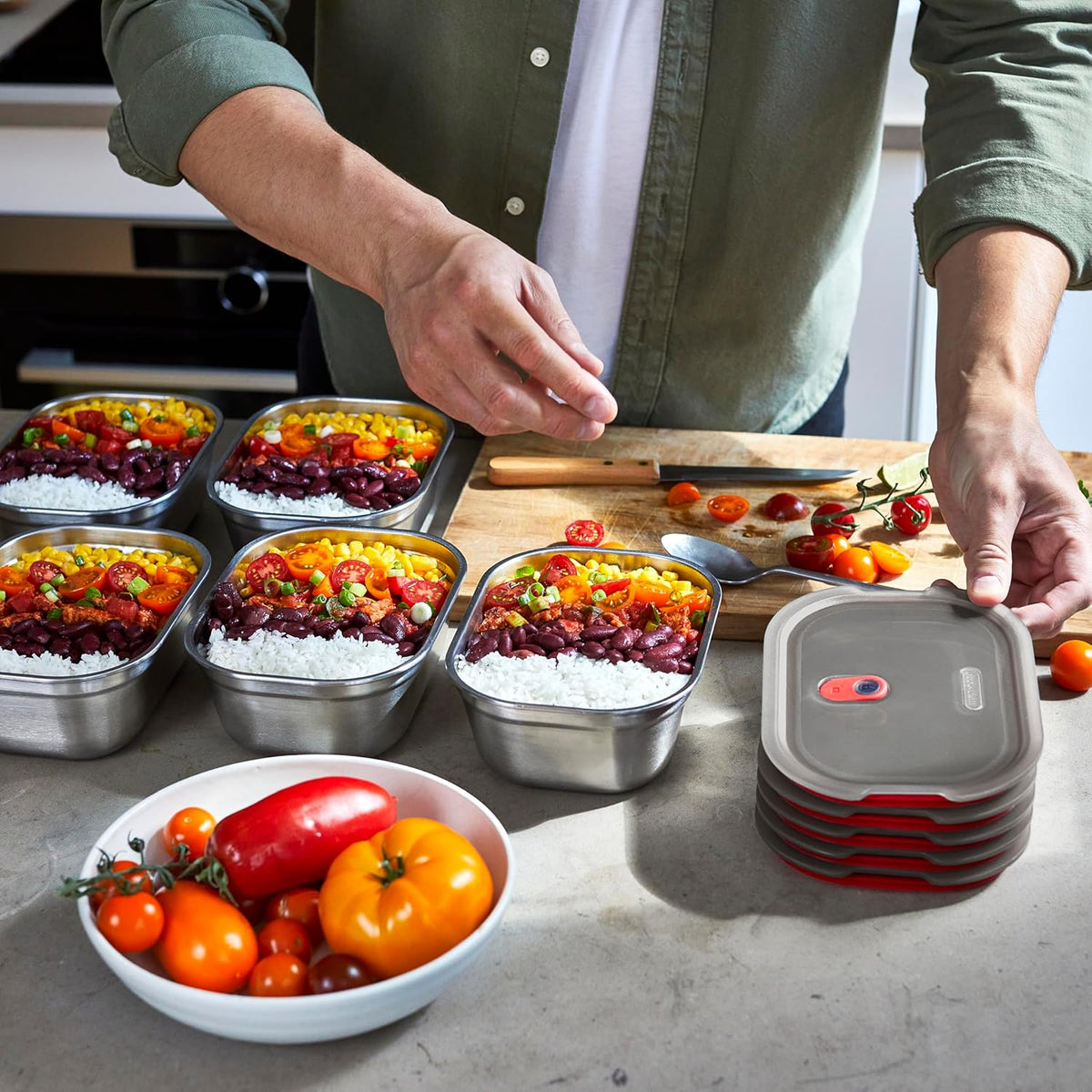 BLACK + BLUM Lunch Box | Microwave Safe Stainless Steel | 1.2L