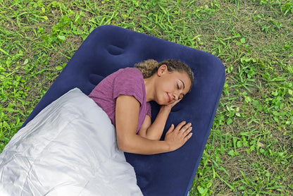 Bestway Single Flocked Airbed for Camping | Inflatable Camping Air Mattress, Portable Inflatable Double Flocked Bed for 2 People, Fast Inflation