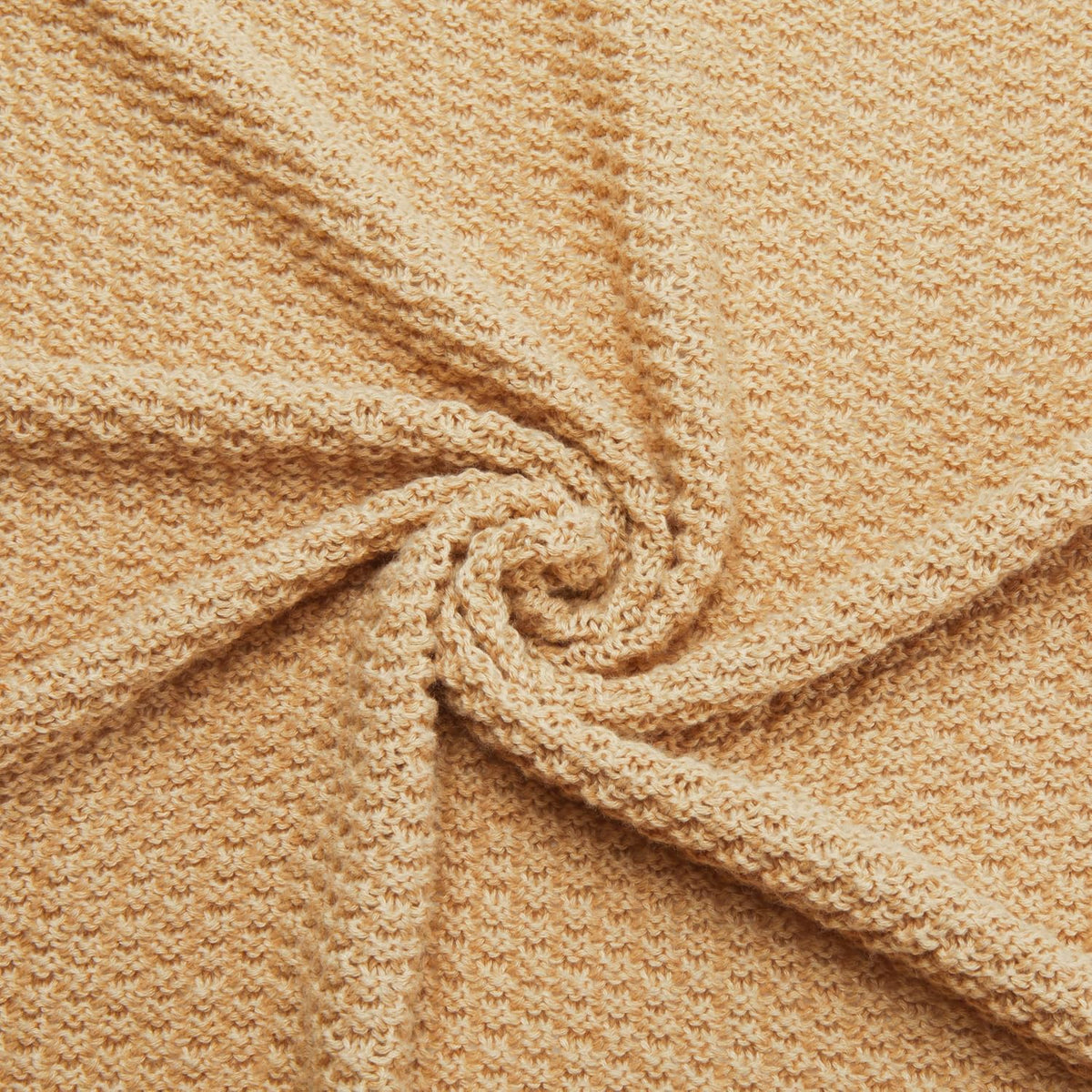 Amazon Basics Knitted Sofa Throw Blanket, Soft Bed Throw for Room Décor, 127 x 152 cm, Sand