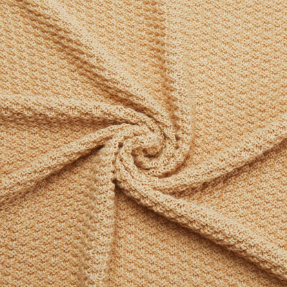Amazon Basics Knitted Sofa Throw Blanket, Soft Bed Throw for Room Décor, 127 x 152 cm, Sand