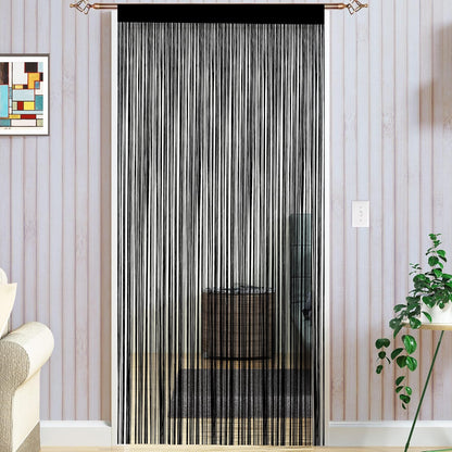 Taiyuhomes String Door Curtains Fly Screen Curtain For Window Decorations Living Room Doorways Crystal Plain Tassel (White, 90x245cm)