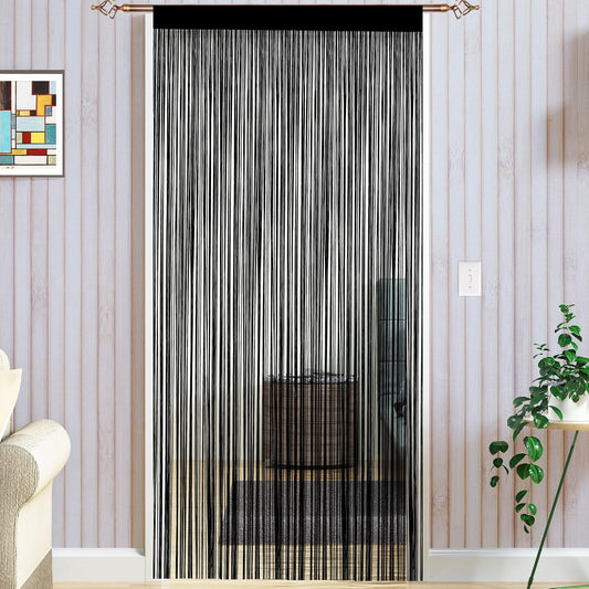 Taiyuhomes String Door Curtains Fly Screen Curtain For Window Decorations Living Room Doorways Crystal Plain Tassel (White, 90x245cm)