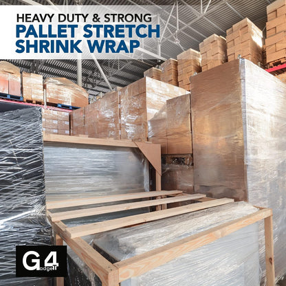 Heavy Duty Strong Pallet / StretchWrap / Shrink Wrap Packaging Cling Film - 400mm x 220m Pallet Stretch Wrap for Moving Home, Furniture, Luggage and Parcel