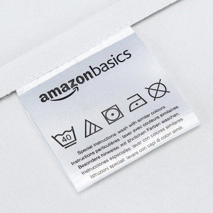 Amazon Basics Microfiber Pillowcases, Standard Size 50 x 80 cm (Pack of 2), Bright White, Pillows Not Included
