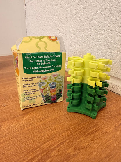 Clover Stack n Store Bobbin Tower, Elastomer, Green, 1 (package may vary), 3.5"X3.75"