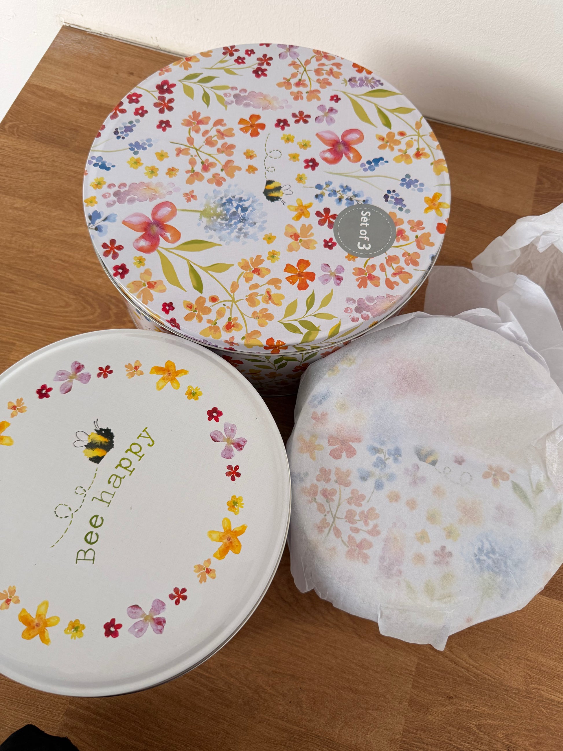Cooksmart England Set of 3 Cake Storage Tins, Nesting Design | British designed, stackable storage tins, ideal for cakes and biscuits, durable kitchen organisation accessory
