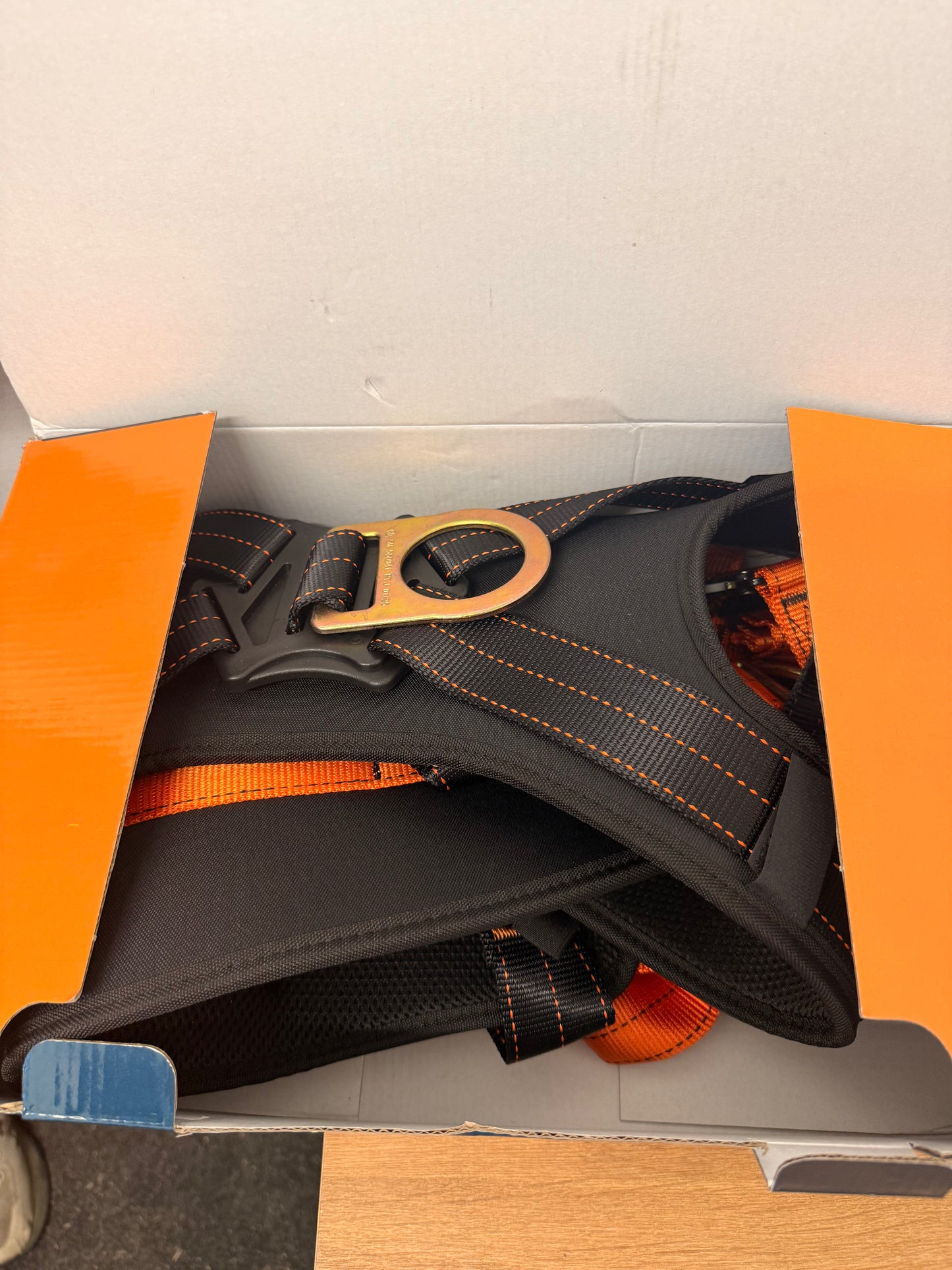 Portwest FP73 Ultra 3 Point Full Body Safety Harness Fall Arrest | Black/Orange, Small/Medium/Large, EN 361 Fall Arrest, EN 358 Work Positioning, Padded Waist Belt, Quick Release, Rescue