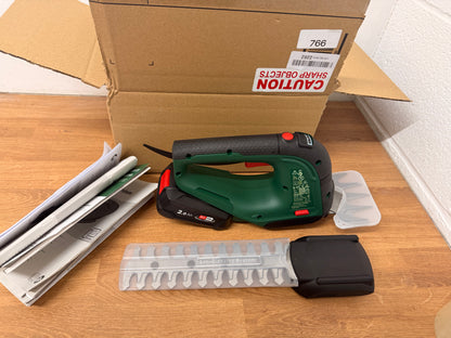 Bosch Cordless Grass Shear & Hedge Trimmer - AdvancedShear 18V-10 | 1 x 2.0 Ah, 18 Volt System, cuts up to 85 m² per Battery Charge, with Shrub and Grass Shear Blades