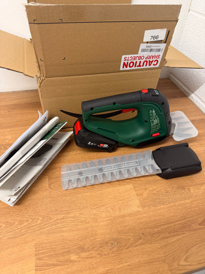 Bosch Cordless Grass Shear & Hedge Trimmer - AdvancedShear 18V-10 | 1 x 2.0 Ah, 18 Volt System, cuts up to 85 m² per Battery Charge, with Shrub and Grass Shear Blades