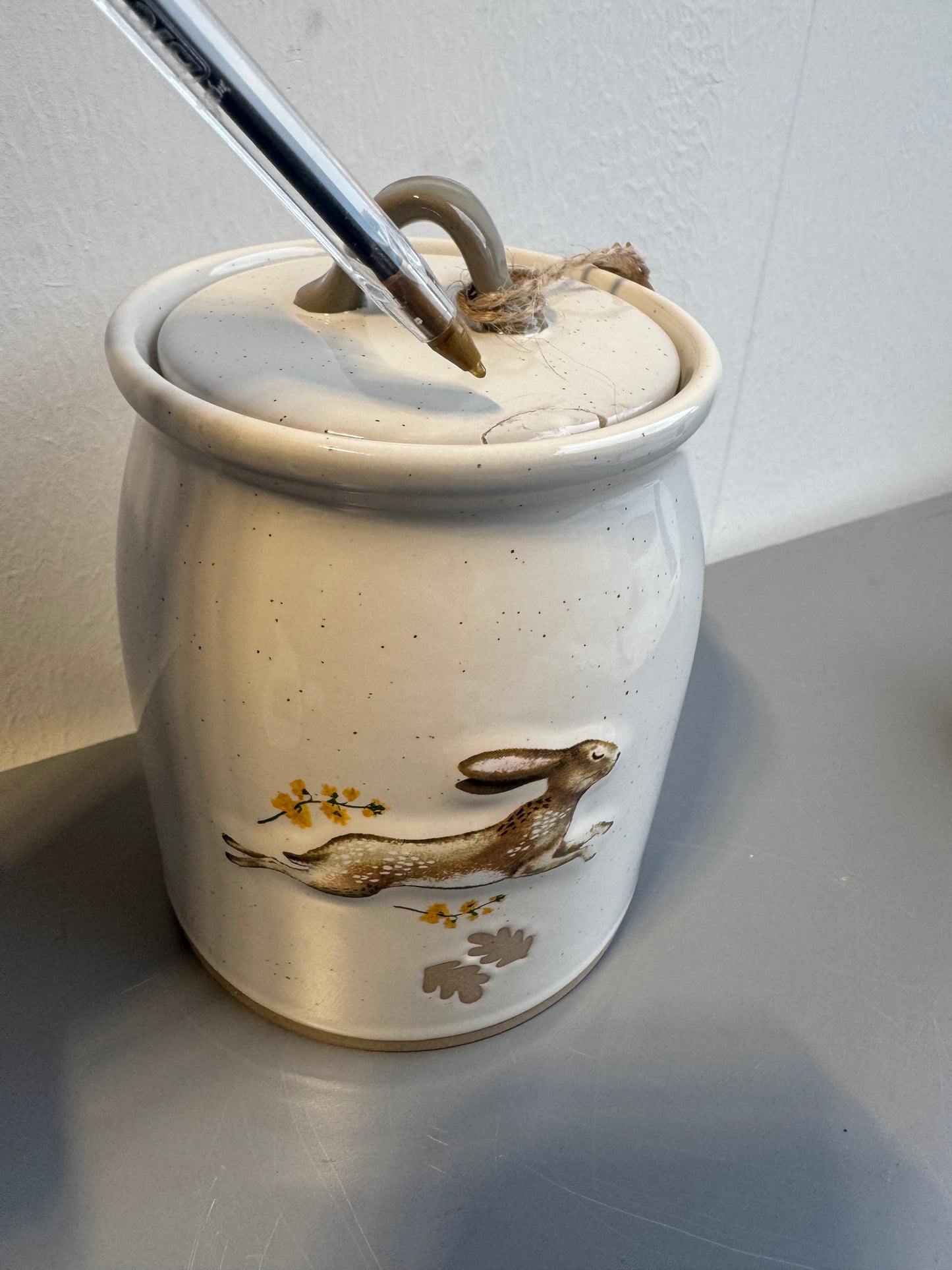 Cooksmart Forest Fable Ceramic Canister, Stoneware Storage Jar | British designed, woodland animal print, farmhouse kitchen style, durable construction, countertop organisation, airtight lid