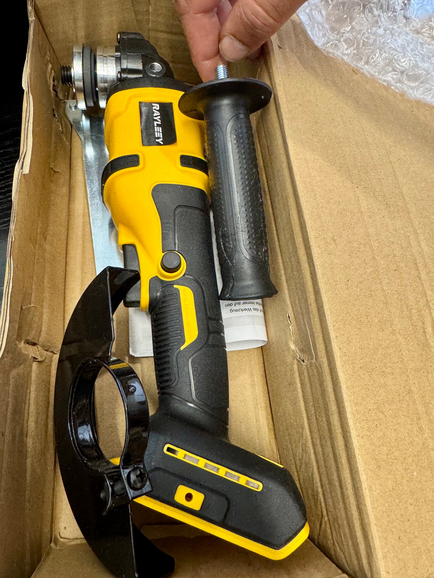 Cordless Angle Grinder for Dewalt 20V Battery, 4-1/2 Inch, 8500RPM Brushless Electric Angle Grinder Tool, 3 Variable Speeds Power Grinder for Cutting,Grinding,Polishing(Battery Not Included)